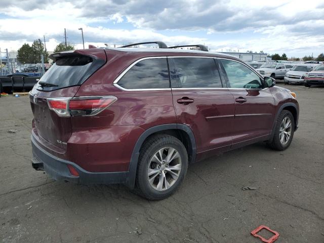5TDJKRFH3FS150108 - 2015 TOYOTA HIGHLANDER XLE BURGUNDY photo 3
