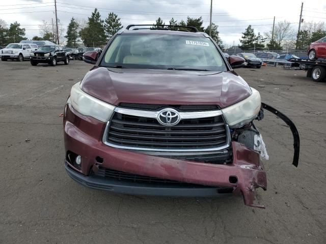 5TDJKRFH3FS150108 - 2015 TOYOTA HIGHLANDER XLE BURGUNDY photo 5
