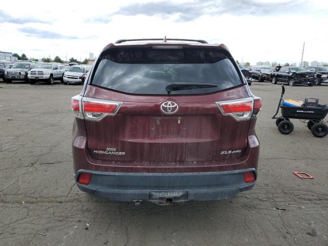 5TDJKRFH3FS150108 - 2015 TOYOTA HIGHLANDER XLE BURGUNDY photo 6
