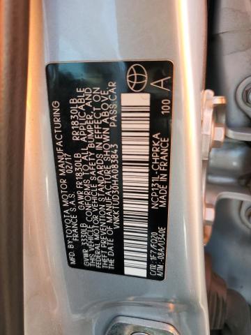 VNKKTUD30HA083843 - 2017 TOYOTA YARIS L SILVER photo 12