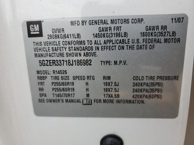 5GZER33718J186982 - 2008 SATURN OUTLOOK XR ბეჟი ფოტო 13