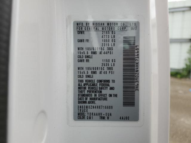 3N63M0ZN4HK716689 - 2017 CHEVROLET CITY EXPRE LT 白色 照片 13