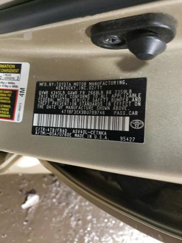 4T1BF3EK9BU709746 - 2011 TOYOTA CAMRY BASE TAN photo 12