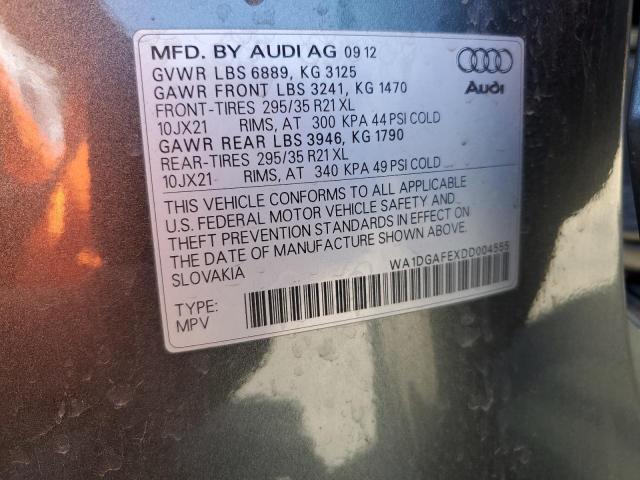 WA1DGAFEXDD004555 - 2013 AUDI Q7 PRESTIGE GRAY photo 13