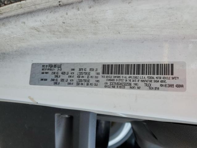 3C6TRVBGXKE522596 - 2019 RAM PROMASTER 1500 HIGH WHITE photo 13