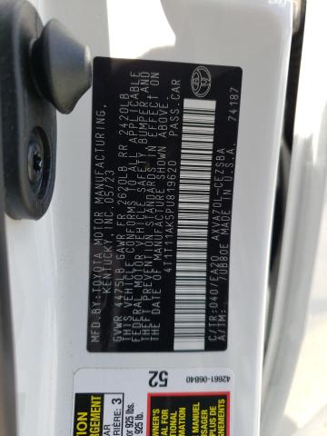 4T1T11AK5PU819620 - 2023 TOYOTA CAMRY SE NIGHT SHADE WHITE photo 12