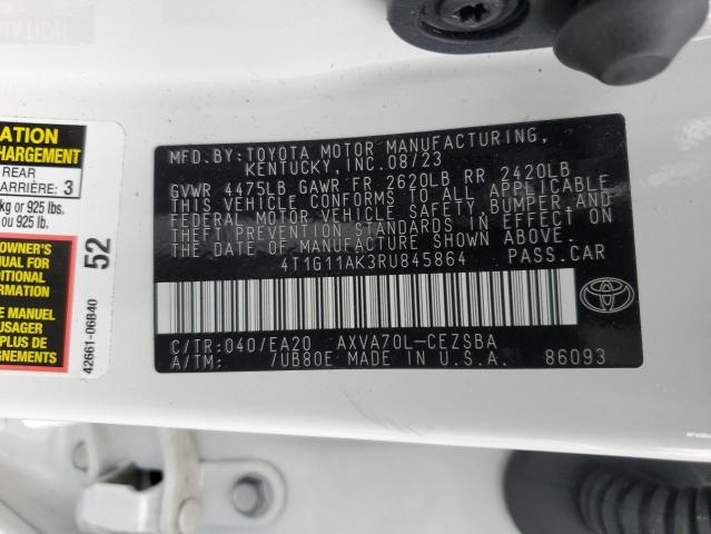 4T1G11AK3RU845864 - 2024 TOYOTA CAMRY SE NIGHT SHADE WHITE photo 12