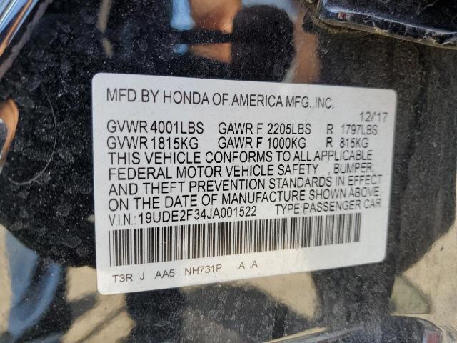 19UDE2F34JA001522 - 2018 ACURA ILX BASE WATCH PLUS BLACK photo 12