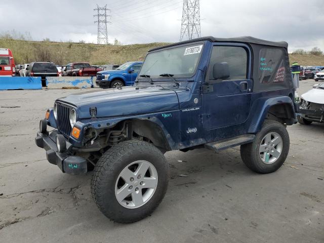 1J4FA39S65P374666 - 2005 JEEP WRANGLER X BLUE photo 1