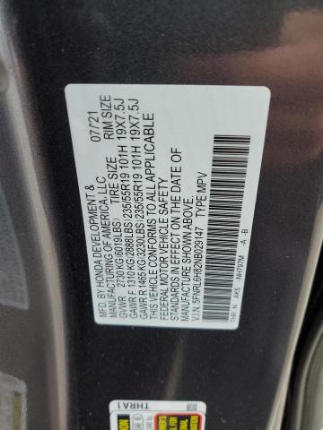 5FNRL6H82NB029147 - 2022 HONDA ODYSSEY TOURING 灰色 照片 13