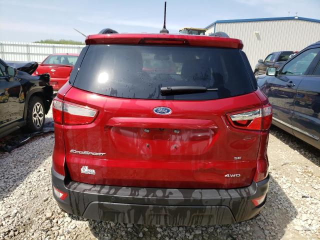 MAJ6S3GL4KC276355 - 2019 FORD ECOSPORT SE Czerwony zdjęcie 6