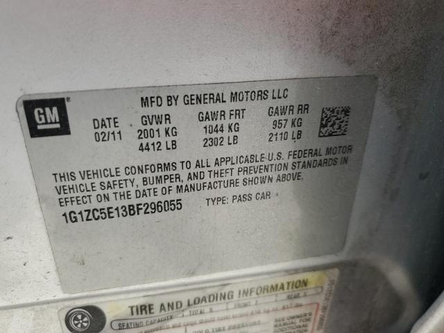 1G1ZC5E13BF296055 - 2011 CHEVROLET MALIBU 1LT 银色 照片 12