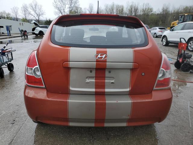 KMHCM36C78U067411 - 2008 HYUNDAI ACCENT GS ORANGE photo 6