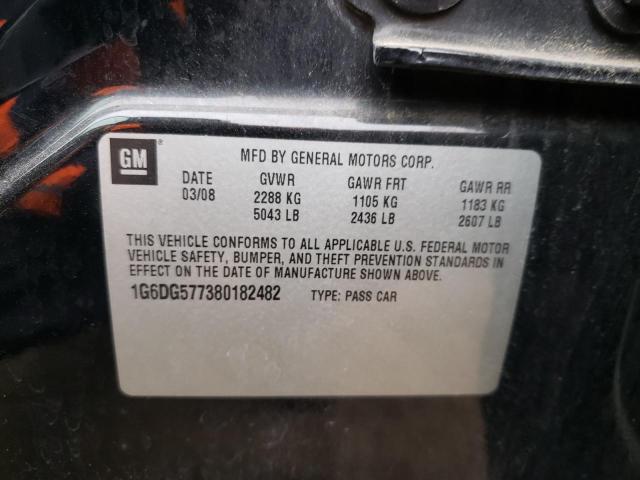 1G6DG577380182482 - 2008 CADILLAC CTS BLACK photo 12