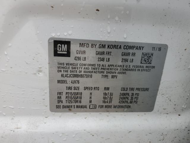 KL4CJCSM8HB075910 - 2017 BUICK ENCORE ESSENCE WHITE photo 14