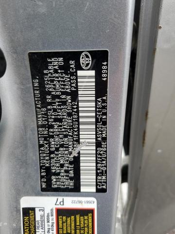 4T1BF1FK4GU187442 - 2016 TOYOTA CAMRY LE SILVER photo 12