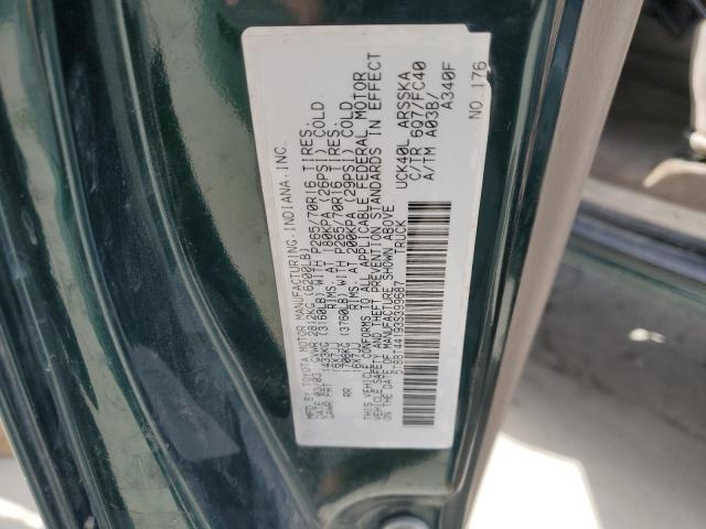 5TBBT44193S399687 - 2003 TOYOTA TUNDRA ACCESS CAB SR5 GREEN photo 12
