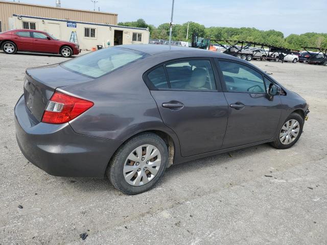 19XFB2F56CE070567 - 2012 HONDA CIVIC LX GRAY photo 3