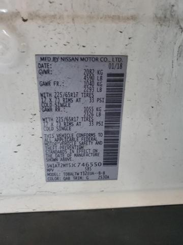 5N1AT2MT5JC746550 - 2018 NISSAN ROGUE S WHITE photo 12