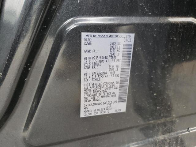 5N1AR2MNXDC662289 - 2013 NISSAN PATHFINDER S CHARCOAL photo 14