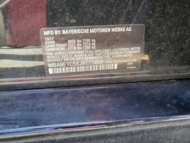 WBA8E1C5XJA171459 - 2018 BMW 330E BLACK photo 12
