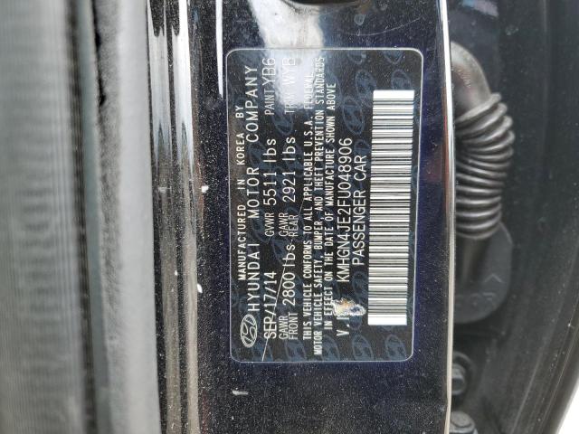 KMHGN4JE2FU048906 - 2015 HYUNDAI GENESIS 3.8L BLACK photo 12