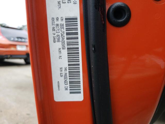 2B3CJ7DW5AH265058 - 2010 DODGE CHALLENGER SRT-8 橙色 照片 12