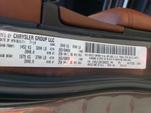 1C4RJFJGXFC609333 - 2015 JEEP GRAND CHER SUMMIT Grafit foto 14