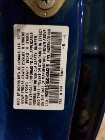 19XFB2F95DE084318 - 2013 HONDA CIVIC EXL BLUE photo 12
