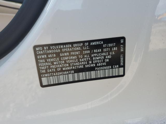 1VWDT7A32HC084128 - 2017 VOLKSWAGEN PASSAT R-LINE Սպիտակ լուսանկար 12