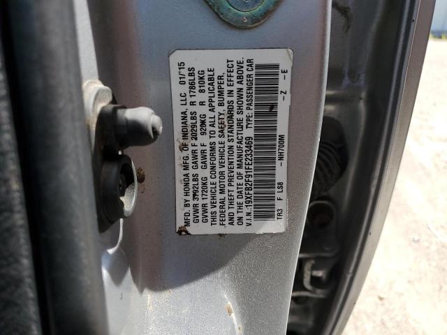 19XFB2F91FE233469 - 2015 HONDA CIVIC EXL 银色 照片 13