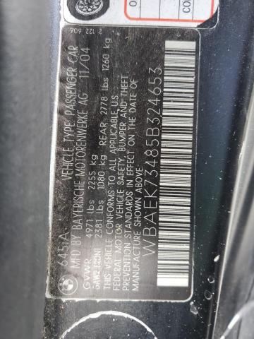 WBAEK73485B324653 - 2005 BMW 645 CI AUTOMATIC BLACK photo 12