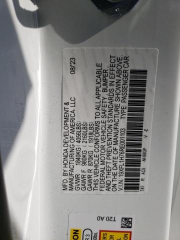 19XFL1H76RE001103 - 2024 HONDA CIVIC EXL 白色 照片 12