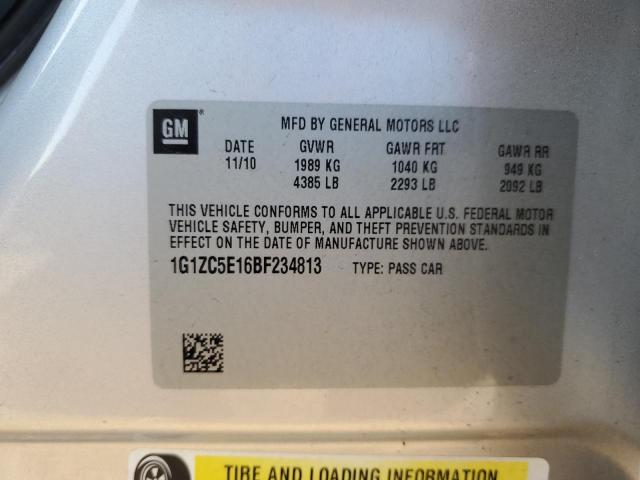 1G1ZC5E16BF234813 - 2011 CHEVROLET MALIBU 1LT ვერცხლისფერი ფოტო 12