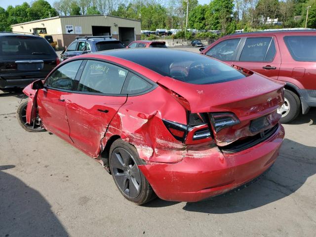 5YJ3E1EB6NF202879 - 2022 TESLA MODEL 3 RED photo 2