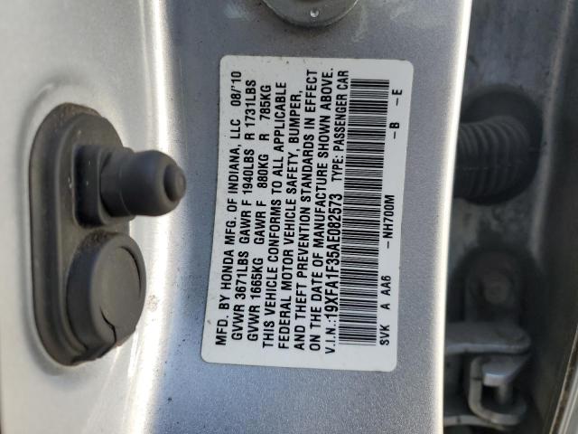 19XFA1F35AE082573 - 2010 HONDA CIVIC VP SILVER photo 12