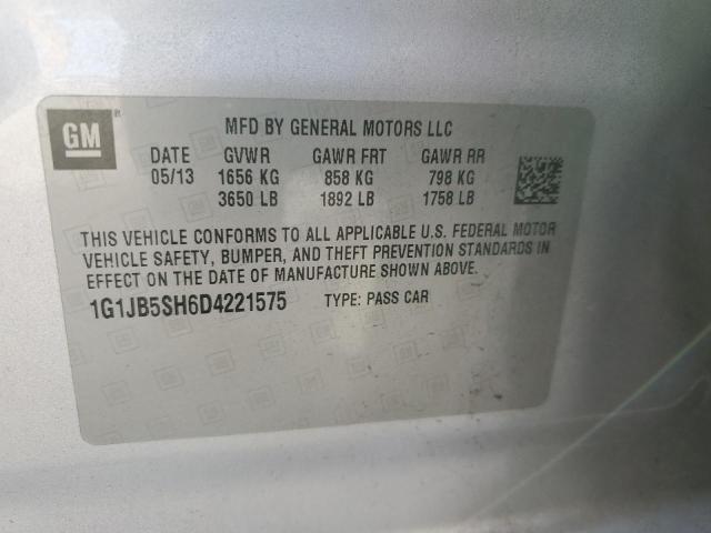 1G1JB5SH6D4221575 - 2013 CHEVROLET SONIC LS SILVER photo 12