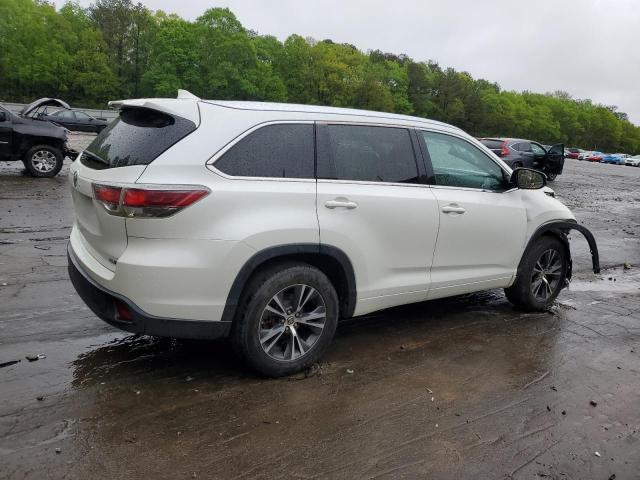 5TDKKRFH5GS138743 - 2016 TOYOTA HIGHLANDER XLE WHITE photo 3