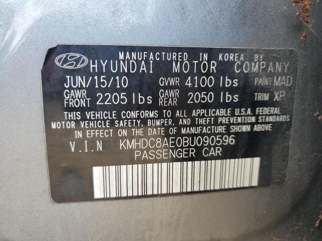 KMHDC8AE0BU090596 - 2011 HYUNDAI ELANTRA TO GLS GRAY photo 12