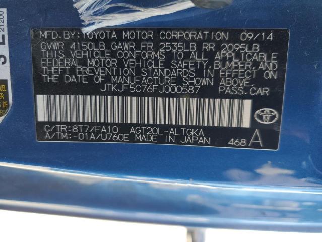 JTKJF5C76FJ000587 - 2015 TOYOTA SCION TC 蓝色 照片 13