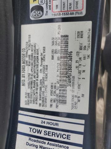 3FAHP07Z88R136896 - 2008 FORD FUSION SE BLUE photo 12