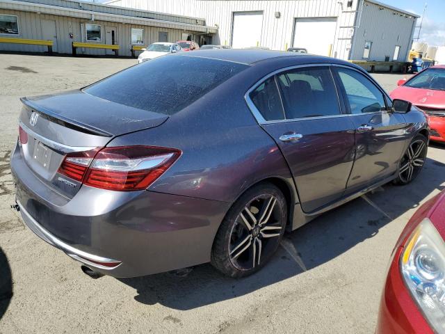 1HGCR2F56GA240970 - 2016 HONDA ACCORD SPORT GRAY photo 3