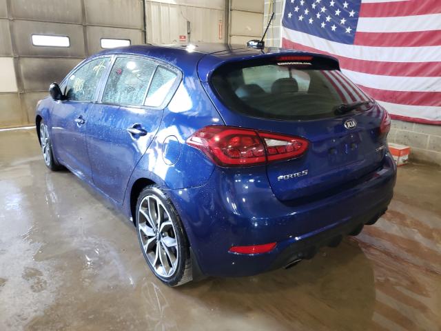 3KPFN5A38HE139619 - 2017 KIA FORTE EX BLUE photo 3