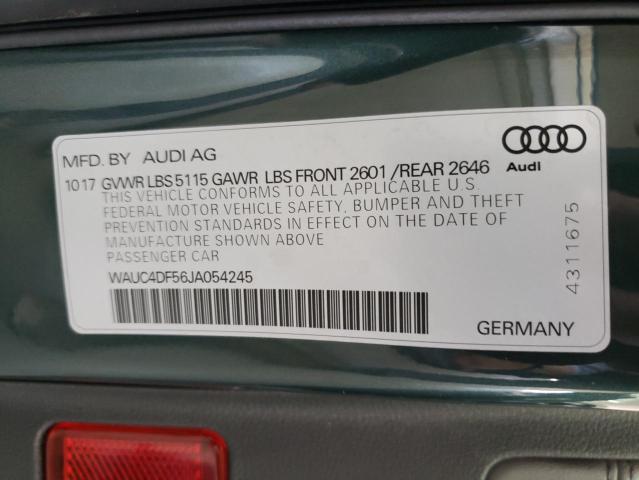 WAUC4DF56JA054245 - 2018 AUDI S5 PRESTIGE 绿色 照片 13