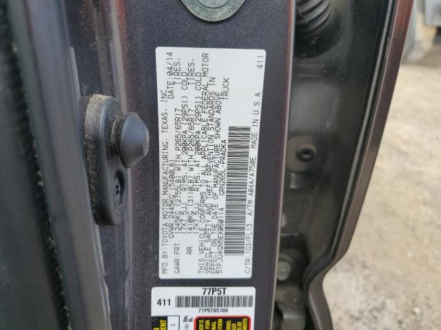 5TFJU4GN5EX060114 - 2014 TOYOTA TACOMA DOUBLE CAB PRERUNNER GRAY photo 12