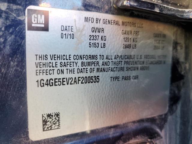 1G4GE5EV2AF200535 - 2010 BUICK LACROSSE CXS BLUE photo 12