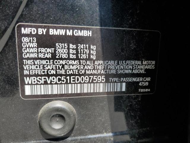 WBSFV9C51ED097595 - 2014 BMW M5 BLACK photo 12