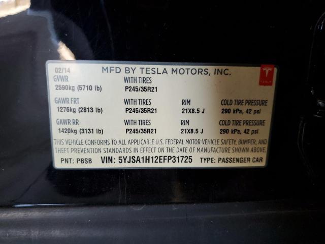 5YJSA1H12EFP31725 - 2014 TESLA MODEL S 黑色 照片 12