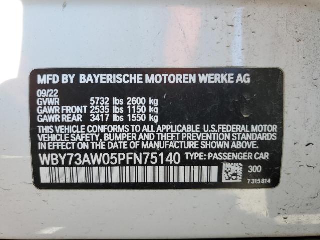 WBY73AW05PFN75140 - 2023 BMW I4 EDRIVE 40 Ақ фото 12