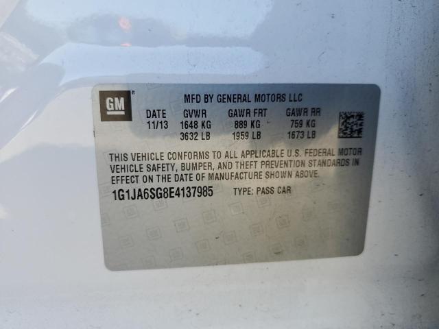 1G1JA6SG8E4137985 - 2014 CHEVROLET SONIC LS WHITE photo 12